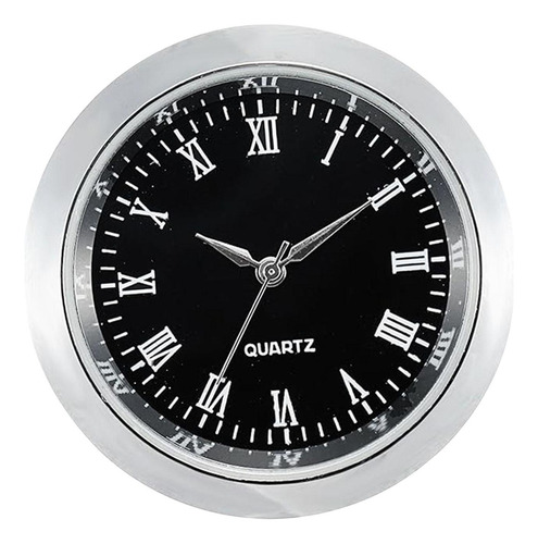 2 Reloj Redondo Con Movimiento De Reloj, Marco Plateado