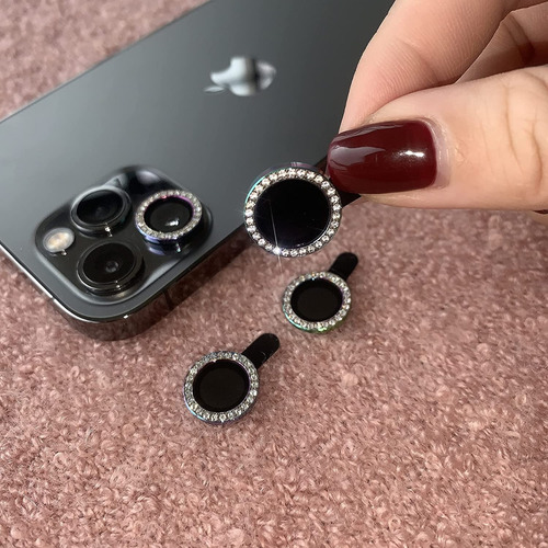 Vidrio Templado Camara Strass Para iPhone 11 Pro 12 Pro Max