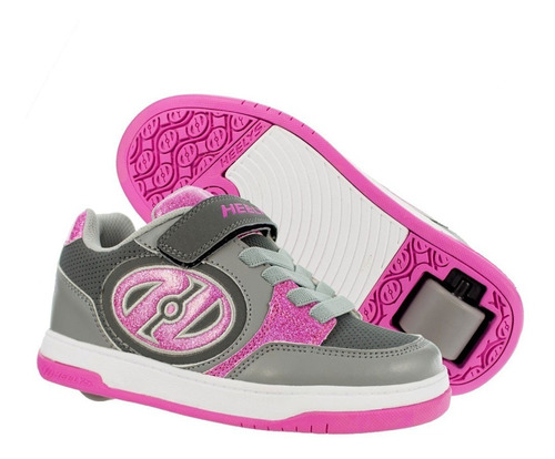 Zapatilla Con Ruedas Heelys Gris/rosa/charcoal (envio Gratis