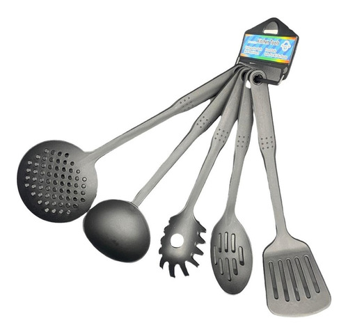 Set 6 Utencilios Nylon Espatula Cucharon Para Ceramic Teflon