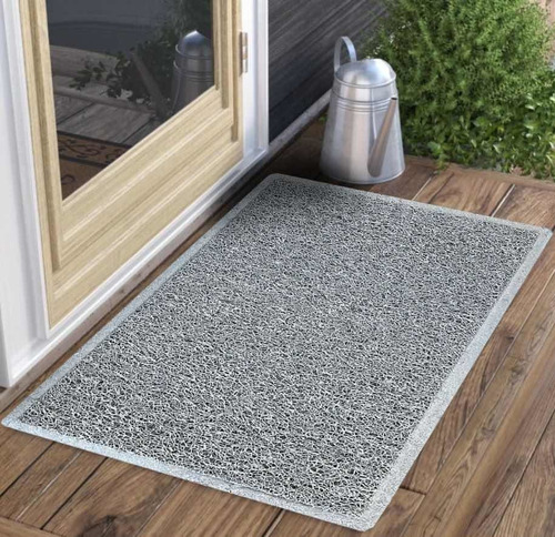 Imagen 1 de 4 de Felpudo De Goma Antideslizante Gris 40x60cm Carpetshop