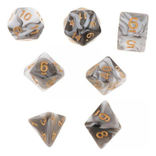 2 Juego Familiar De Dados Poliédricos De 7 Piezas Con