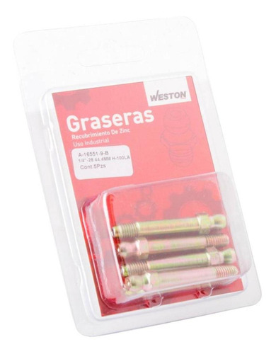 Grasera 1/4-28 Largo 29.4mm H-100la Blister De 5 Piezas