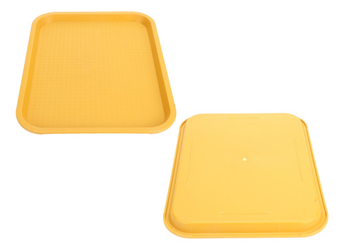 Bandeja De Comida Rápida Amarilla, Rectangular, Gruesa, Anti