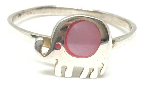 Anillo Elefante Con Nácar Plata 925