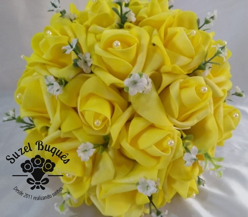 Buquê / Bouquet De Noiva Casamentos - Amarelo E Branco