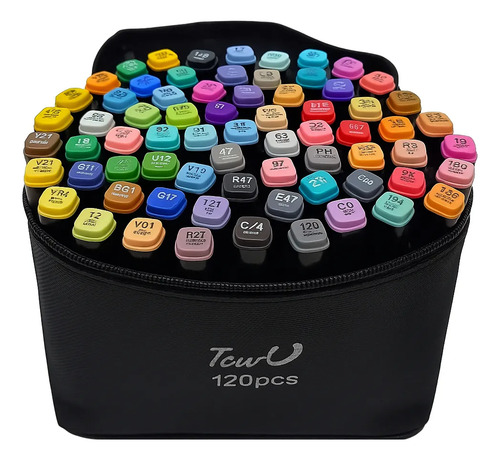 De Kit Caneta Touch 120 Cores Profissional Ponta Dupla C/
