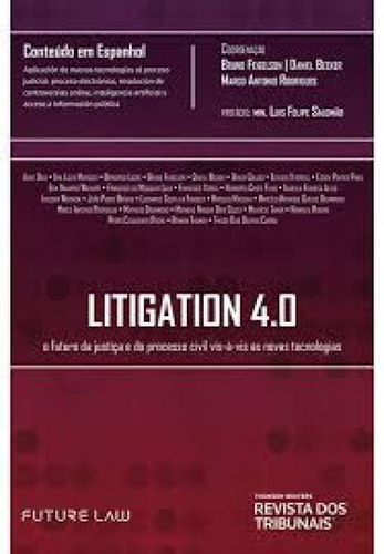 Litigation 4.0, De Bruno Feigelson. Editora Revista Dos Tribunais, Capa Mole Em Português