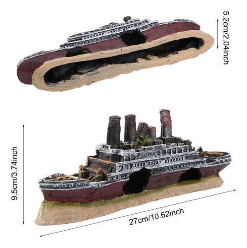 Ornamento De Navio Naufragado Titanic Lost Aquarium Decorati