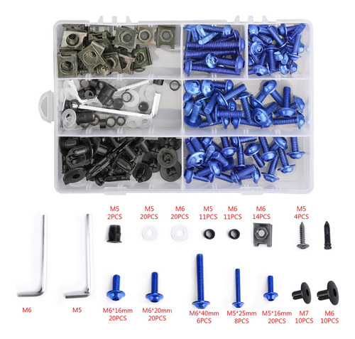 Kit De Pernos Y Tornillos De Carenado Azules For Honda Kawa