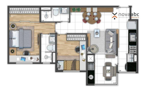 Apartamento Com 2 Dormitórios À Venda, 73 M² Por R$ 533.000 - Vila Assunção - Santo André/sp - Ap1747