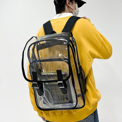 Mochila J, Resistente, Transparente, Con Compartimento Grande Para Portátil Pl