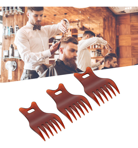 Peine De Aceite Para Cabello, 3 Piezas, Dientes Anchos, Dien