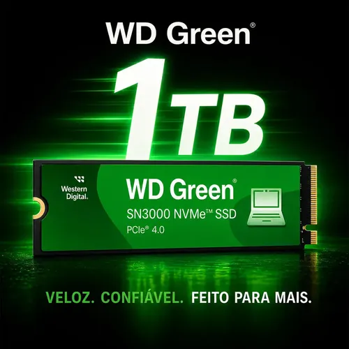 Ssd 1tb M2 Nvme Pcie 40 Western Digital Sn3000 Velocidade De Leitura E Gravacao 50004200 Mbs Wds100t4g0e 00cps0