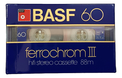 Cassette Para Audio Ferrocromo X 5 Unid. - Basf 60' Fecr 3