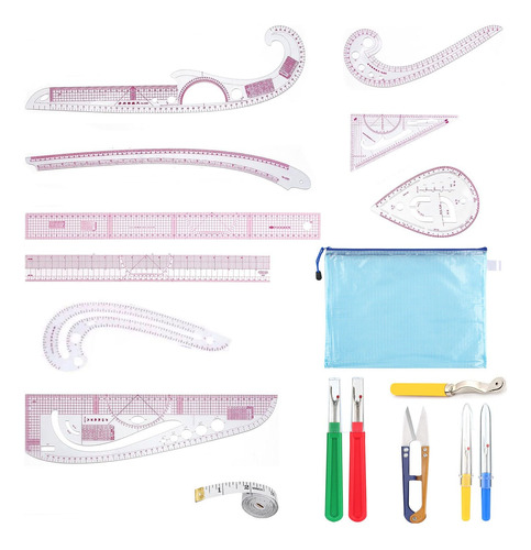 Reglas De Costura Sastre Y Cortador 17 Piezas Diseño Gráfico