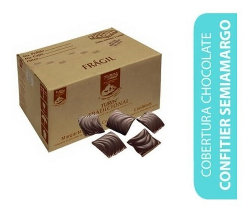 Turin Chocolate Amargo, Semiamargo, Leche O Blanco 1k Granel Chocolate Semiamargo (1 Kg. Granel