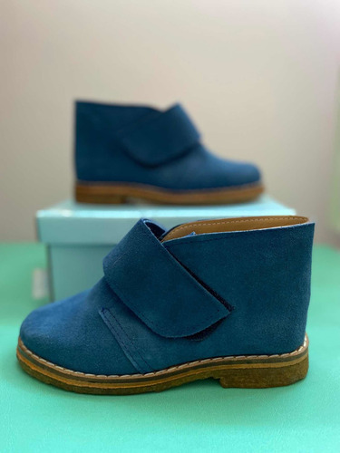 Bota Descarne Azul C/ Velcros Babycotton Talle 28