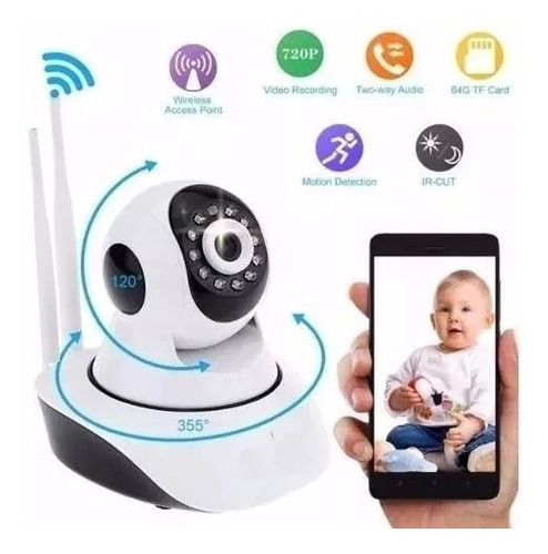 Camera Ip Robo P2p Visão Noturna Wireless Wifi Sem Fio 720hd