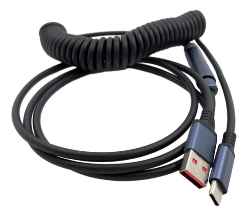 Cable Usb C En Espiral Con Conector Desmontable/1,4 M De