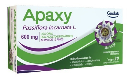 Apaxy 600 Mg - Ansiedade Agitação Irritabilidade Insônia