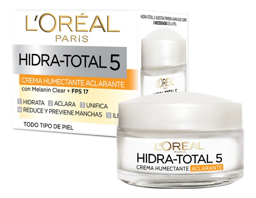 Imagen 4 de 7 de Crema Antimanchas, Hidra Total 5, Loreal, 50ml
