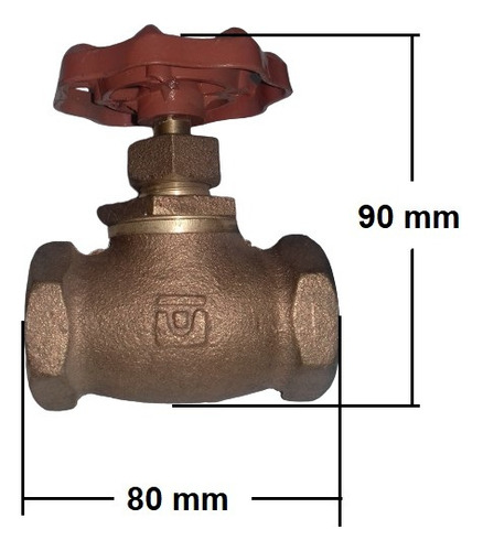 Llave Paso Globo Roscable Robusta 1 P Fig 65.25 Bronce Urrea