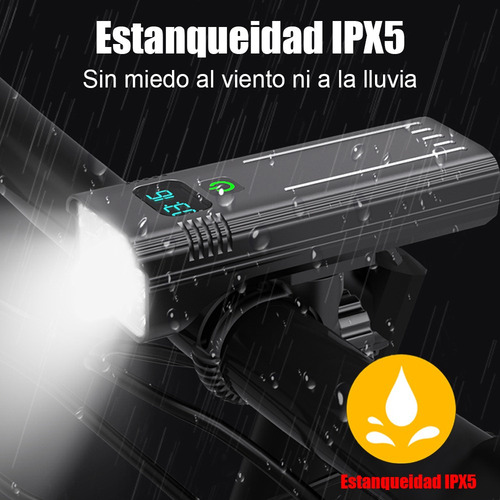 Luz De Bicicleta De 10000 Mah, 12 Led, Encendida Durante 9 H