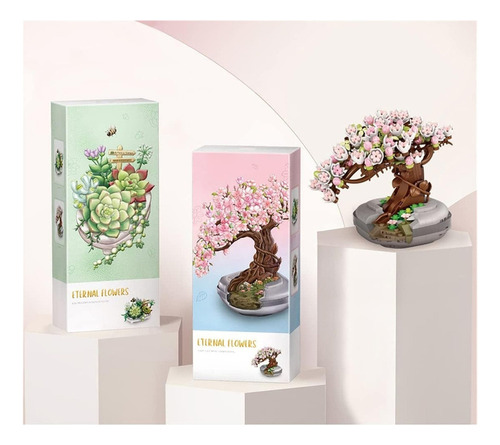 Mz Bloco De Construção De Bonsai De Flor De Cerejeira, Kit