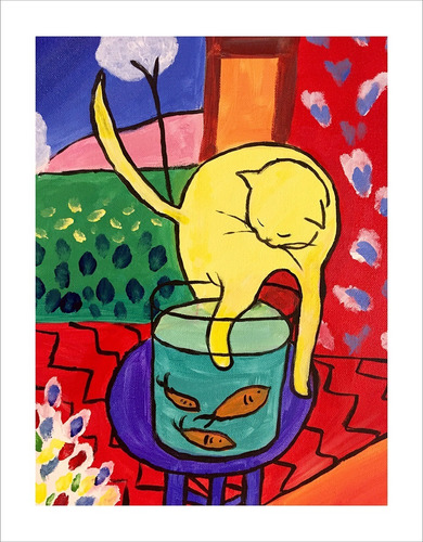 Lamina Fine Art El Gato De Los Peces Rojos Matisse 60x77 Myc