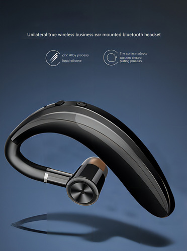 Auriculares inalámbricos montados en la oreja de un solo lado, color negro