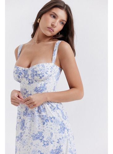 Vestido Bohemio Con Tirantes Finos Con Estampado Floral