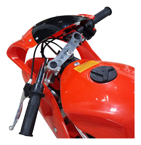 Mini Moto A Gasolina 49cc 2 Tempos Freio A Disco Cor Vermelha