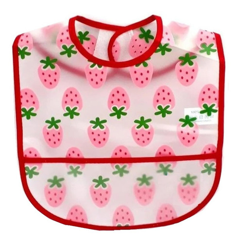 Babado Impermeável Com Velcro E Bolso Kit Com 2 Unidades Moranguinho+florzinha Tamanho Único