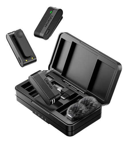 Microfone Sem Fio Ulanzi A100 Usb C Lapela Android Preto