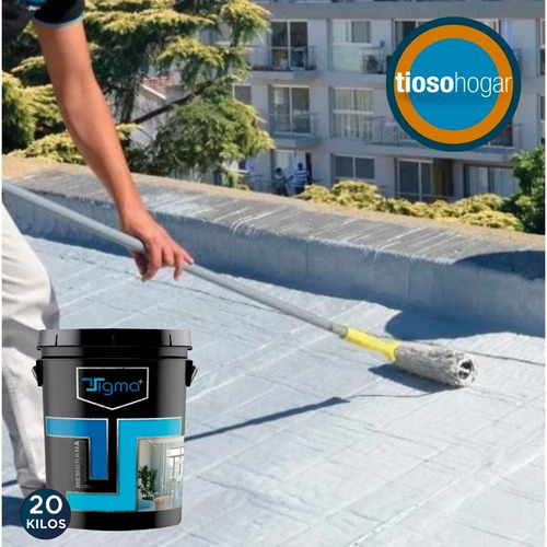 Imagen 6 de 10 de Membrana Liquida 20 Kg Impermeable En Pasta Techo Pintura Pared Terraza Antihongos Secado Rapido Premium Color Sin Olor