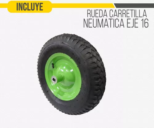 Rueda Carretilla 39 Cm Con Eje 16 Mm Neumatica Inflable