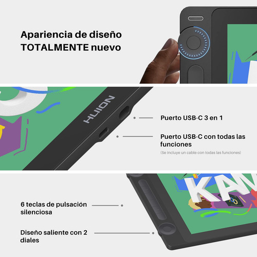Tableta De Dibujo Huion Kamvas 16 (gen 3) Con Pantalla
