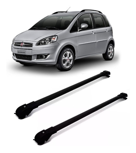 Rack De Teto Travessa Fiat Idea 2004 A 2016 Slim Preto 45kg