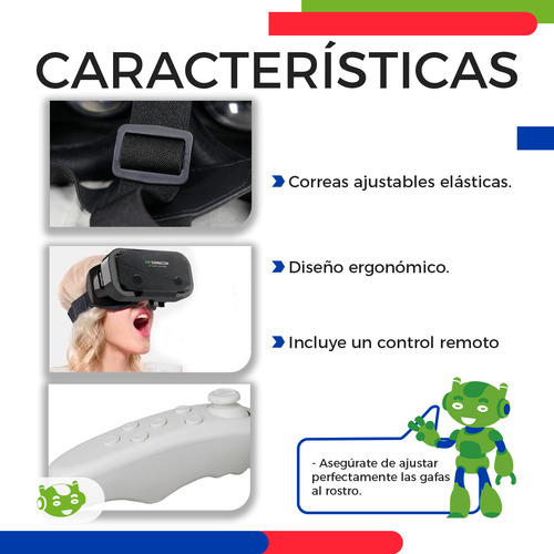 Gafas Vr Lentes De Realidad Virtual 3d Con Controlador