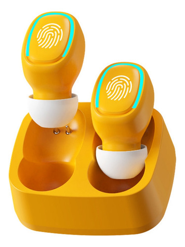 Auriculares Inalámbricos Con Luz Táctil, Antisudor, Sonido Color Amarillo