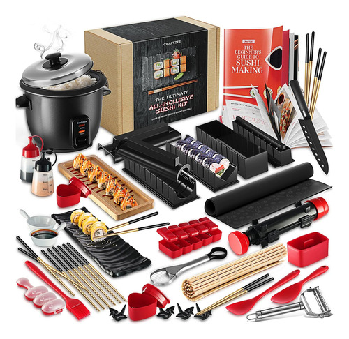 Kit Para Hacer Sushi Craftzee Super Deluxe, 42 Piezas De Sus