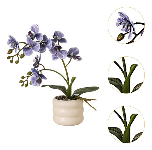 Simulação De Planta Artificial Flor Em Vaso, Roxo