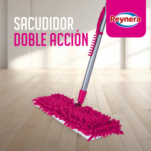 Sacudidor Plano Microfibra Doble Accion Para Pisos Secos y Humedos 6 Piezas B2B - Reynera