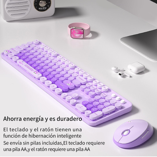 Set De Teclado Y Ratón Mofii St En Colores Morados