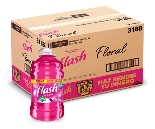 Limpiador Flash Multiusos floral en botella pack x 6 unidades