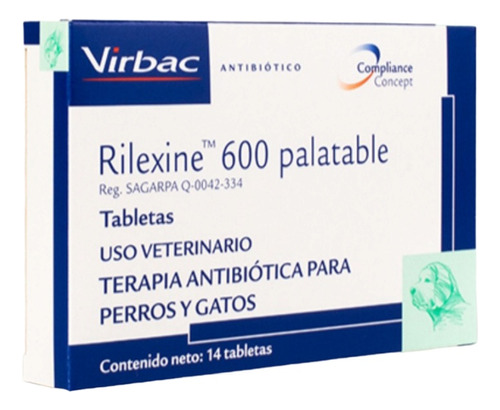 Virbac Rilexine 600 14tab Palatab Cefalexina Uso Veterinario