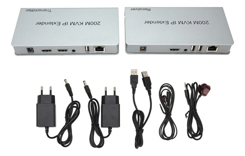 Extensor Kvm Para Teclado Y Ratón Usb, 200 M, Ip, Rj45 Hd