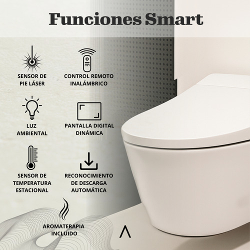 Inodoro inteligente suspendido bidet incluido blanco 681-shine-white