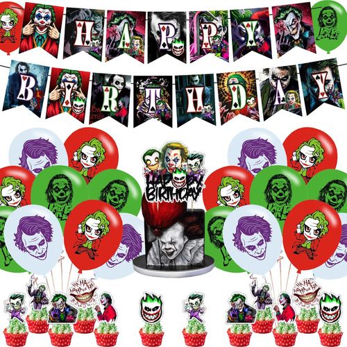 Decoraciones Para Fiesta De Cumpleaños De Payaso Joker, Sumi